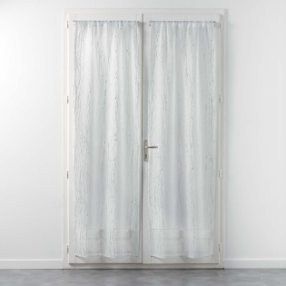 Paire droite passe tringle 2 x 70 x 200 cm voile sable applique filiane Blanc