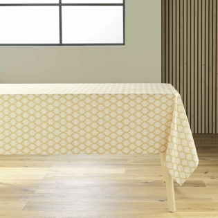 Nappe rectangle 145 x 240 cm polyester imprime davia Jaune