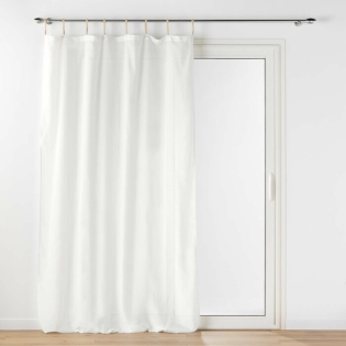 Voilage a passants jute 140 x 240 cm polycoton uni Belani Blanc