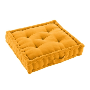 Coussin de sol 50 x 50 x 10 cm coton/polyester recycle grs twily Jaune
