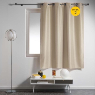 Lot de 2 rideaux spécial petites fenêtres 140 x 180 cm Essentiel Lin