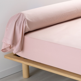Taie de traversin 85 x 185 cm percale uni 78 fils percaline  +p. bourdon Rose