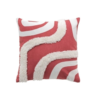 Housse de coussin 40 x 40 cm – Coton imprimé tufté Mirade Terracotta