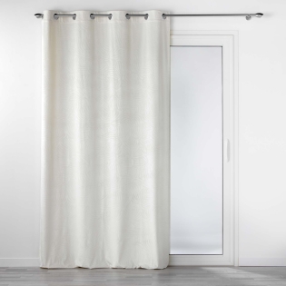 Rideau occutant 140 x 240 cm en velours relief Analia Naturel