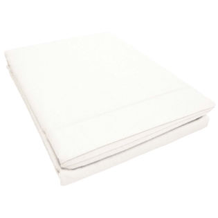 Drap plat 1 personne 180 x 290 cm uni 57 fils lina  + point bourdon Blanche