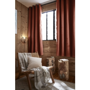 Lot de 2 Rideaux Ultra Occultants Doublés Polaire – Bjorn Terracotta – 140 x 180 cm