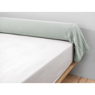 taie de traversin 43 x 185 cm gaze de coton unie gaïa eucalyptus