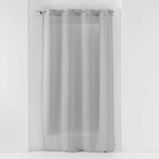 Voilage a oeillets 140 x 240 cm voile sablé Sandra Gris