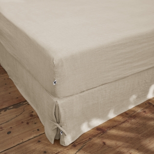 Drap housse 140 x 190 cmen  lin lavé Soline Sable