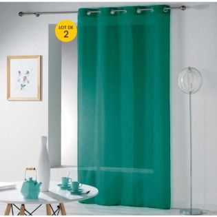 Lot de 2 voilages uni 140 x 240 cm étamine Telma Bordeaux