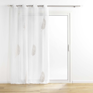 Voilage sablé  140 x 240 cm brodé metallisé Palmeor Or