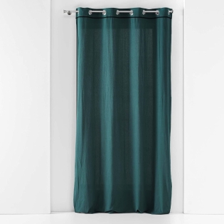 Rideau à oeillets 140 x 240 cm  Coton lavé Linette Pétrole