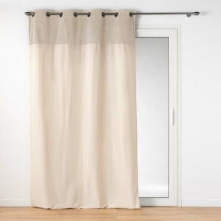 Rideau tamisant a oeillets 140 x 240 cm polycoton Tessa Beige