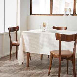 nappe rectangle 150 x 350 cm gaze de coton tissée teinte vickie pampa