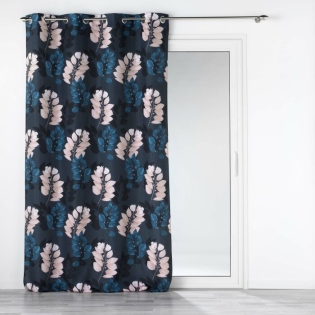 Rideau a oeillets 140 x 280 cm polyester imprime belline Bleu