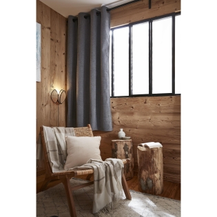 Rideau petite hauteur 140 x 180 cm occultant doublé polaire Bjorn Gris