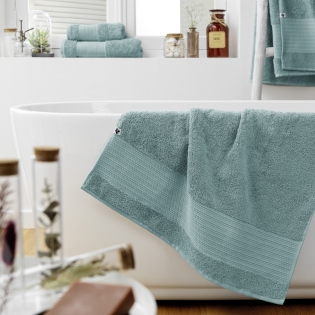 Serviette 70 x 130 cm garance bleu glacier Bleu