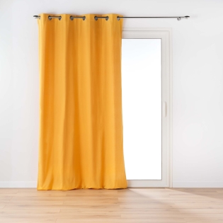 Rideau a oeillets 135 x 260 cm coton recyclé Twily Jaune