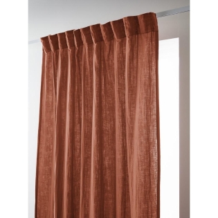 Rideau Galon Fronceur 140 x 240 cm – Double Gaze de Coton Gaïa Terracotta