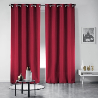 Lot de 2 Rideaux occultants 135x240 cm - Rouge
