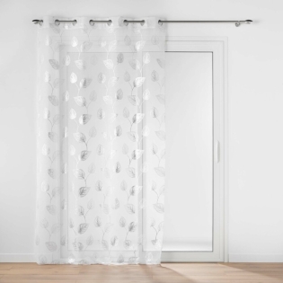 Panneau a oeillets 140 x 280 cm voile sable imprime metallise edelia Argent