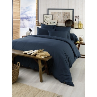 Housse de couette chaude en flanelle 200 x 200 cm Candice Bleu foncé