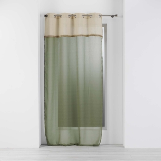 Voilage à oeillets 140 x 240 cm voile sablé + jute Greenybel Vert