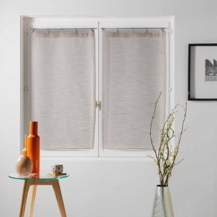 Paire droite anneaux 2 x 60 x 90 cm voile tisse milza Beige