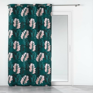 Rideau a oeillets 140 x 280 cm polyester imprime belline Emeraude