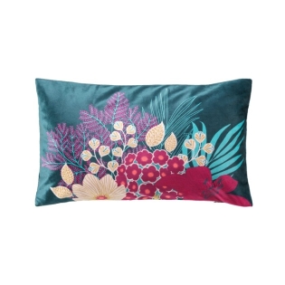 Coussin dehoussable compresse 30 x 50 cm velours imprime winteria des. place Sans