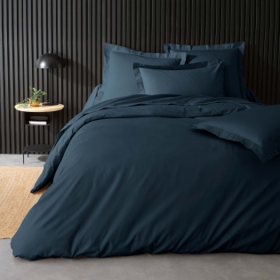 Housse de Couette Marine en Percale de Coton - Douceur et Élégance 240 x 220 cm