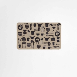 Tapis rectangle 45 x 75 cm tisse imprime kitchen Sans