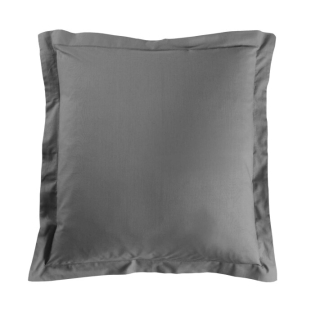 Taie d'oreiller 63 x 63 cm uni 57 fils lina  +point bourdon Anthracite