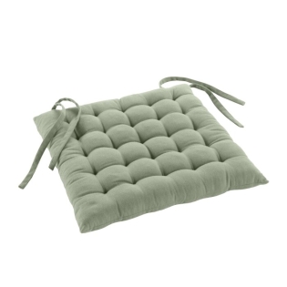 Assise matelassee 38 x 38 cm coton/polyester recycle grs twily Sauge