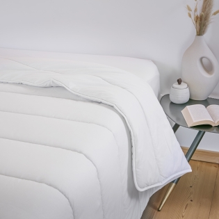 Couette coton anti acariens 140 x 200 cm celeste Blanc