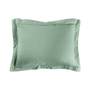 Taie d'oreiller 50 x 70 cm uni 57 fils lina  +point bourdon Sauge