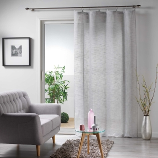 Panneau a anneaux 140 x 240 cm voile tisse milza Gris