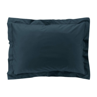 Taie d'oreiller vp 50 x 70 cm percale uni 78 fils percaline  +p bourdon Bleu Nuit