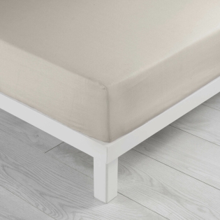 Drap housse 2 personnes 160 x 200 cm microfibre unie oscar Naturel