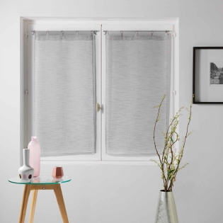 Paire droite anneaux 2 x 60 x 160 cm voile tisse milza Gris