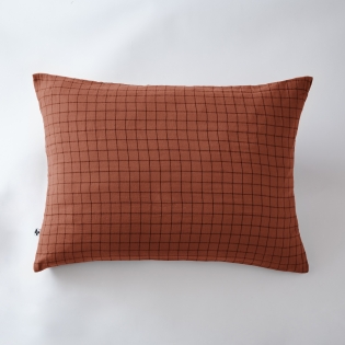 Taie d'oreiller gaze de coton tissée 50 x 70 cm gaïa mix Terracotta