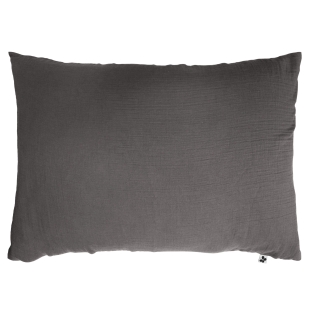 Taie d'oreiller en double gaze de coton – 50 x 70 cm – Granit