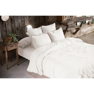 Housse de couette double gaze de coton bio 260 X 240 cm Blanc