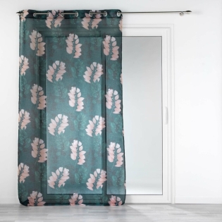 Panneau a oeillets 140 x 280 cm voile sable imprime belline Emeraude