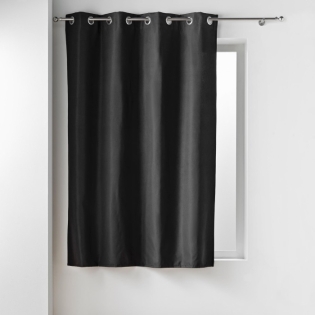 Rideau a oeillets 135 x 180 cm isolant thermique microfibre Micropolar Noir