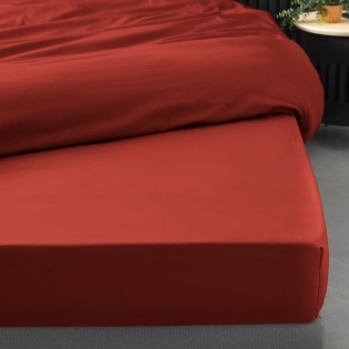Drap housse 1 personne 90 x 190 cm percale uni 78 fils percaline Tomette