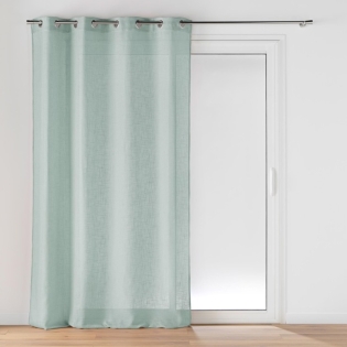 Panneau a oeillets 140 x 280 cm effet lin tisse cloris Bleu
