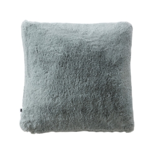  Coussin Déhoussable 45 x 45 cm en Fausse Fourrure – Bleu artic Sven