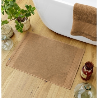 Tapis de bain 50 x 70 cm éponge unie garance camel Marron