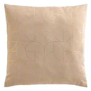 Coussin dehoussable compresse 60 x 60 cm polyester imp. metallise louxor Beige
